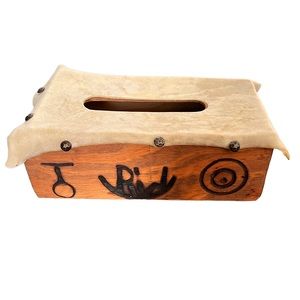 Western Wood Tissue Box Holder